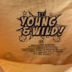 The Young & Wild Mens T Shirt Yellow Graphic Cotton Short Sleeve Crew Neck