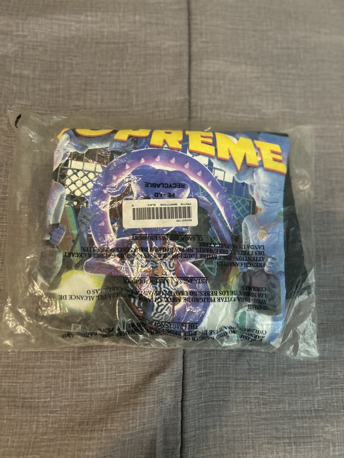 SUPREME RICHEST TEE Black SIZE (MEDIUM) FW21T36