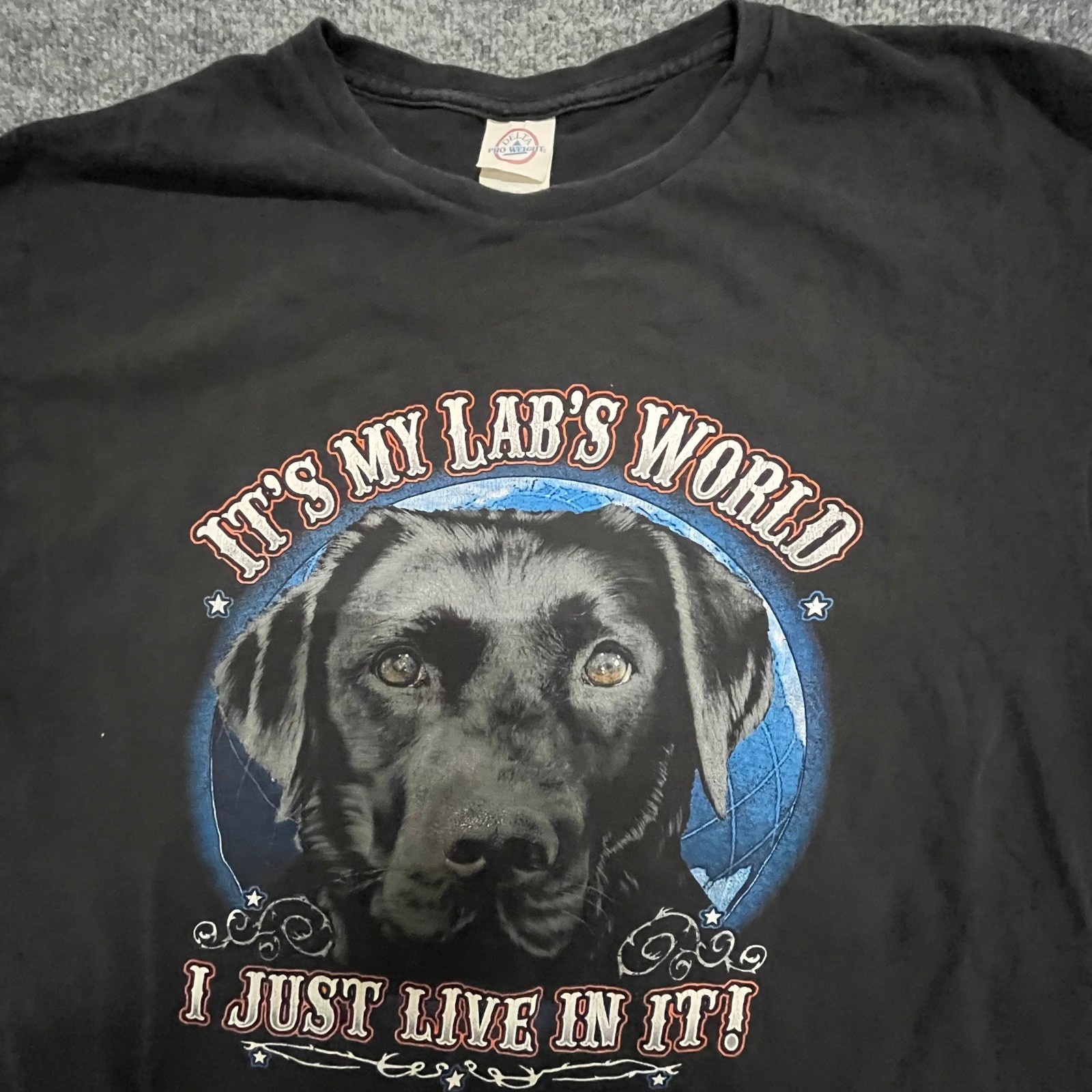 Delta Pro Weight T-Shirt Mens Size XL Black It's My Lab's World Dog Graphic Tee gallery