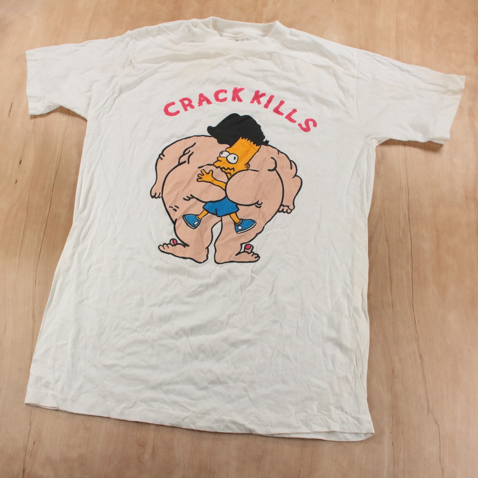nwot Crack Kills Bart Simpson The Simpsons t-shirt LARGE vtg 80s 90s bootleg tee gallery