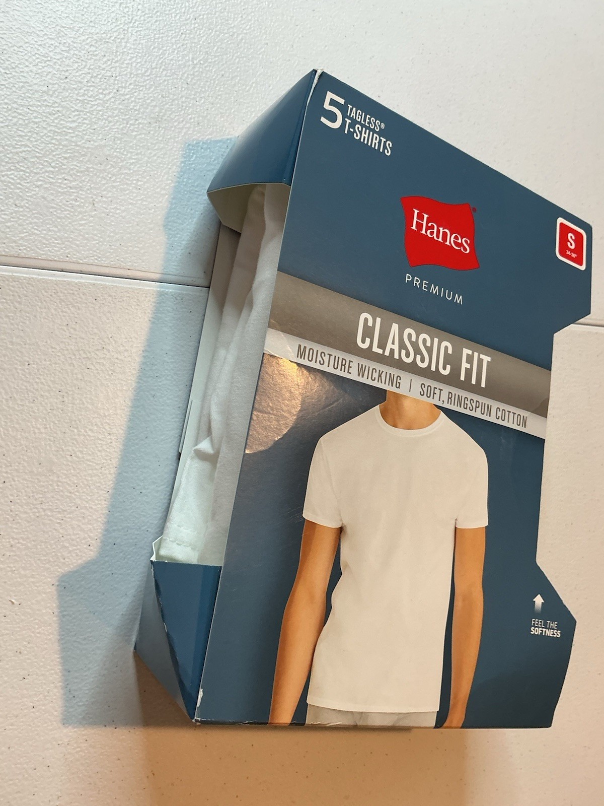 Men's V Neck T Shirts S 34-36 Hanes Premium Classic Fit 5 Pk Ring-Spun Cotton gallery
