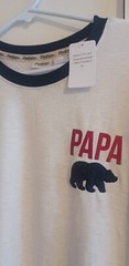 Papa Bear Buttery Soft! Dearfoams Men’s XL Ivory/Navy Night Shirt Soft NWT