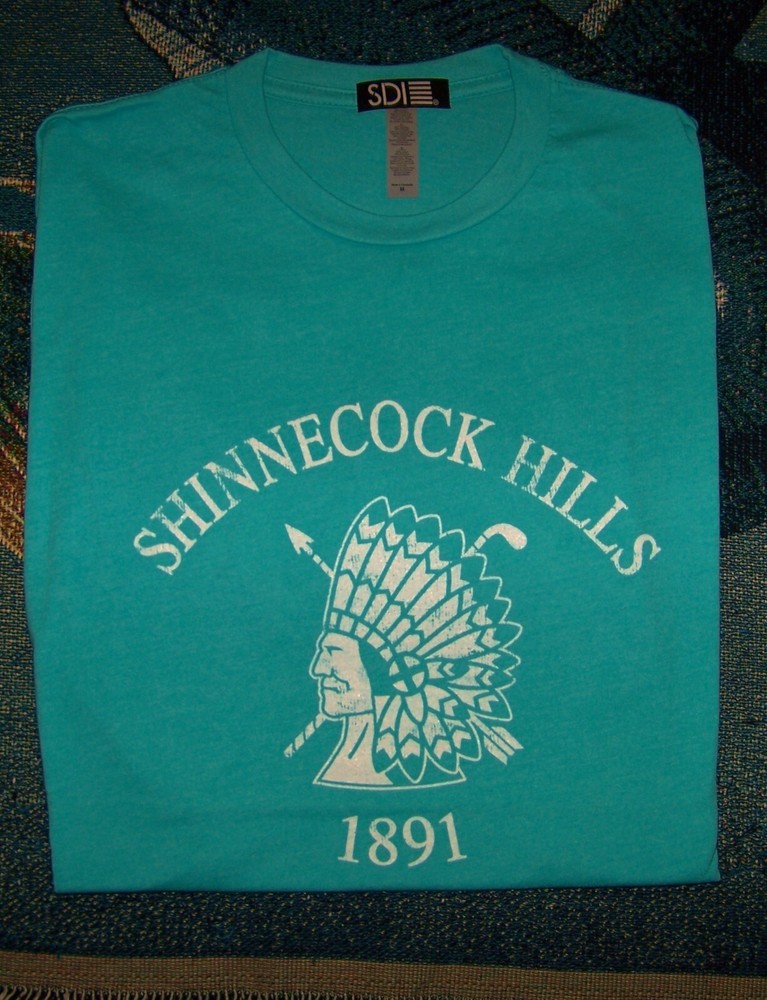 NEW SDI Crew Neck Cotton & Poly Tee Shirt SHINNECOCK HILLS GOLF CLUB M Turquoise