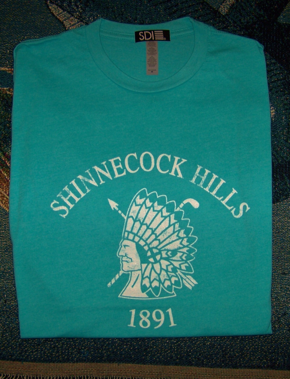 NEW SDI Crew Neck Cotton & Poly Tee Shirt SHINNECOCK HILLS GOLF CLUB M Turquoise
