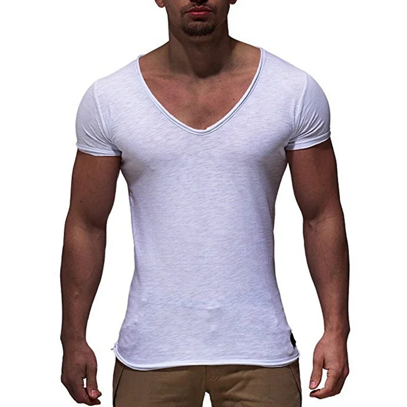 2026 New Men's T Shirt Fashion Chicken Heart V Collar Recreation. gallery