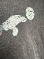 Vtg Iceberg History Mickey Baseball Black Boxy T-shirt 2XL Made In Italy