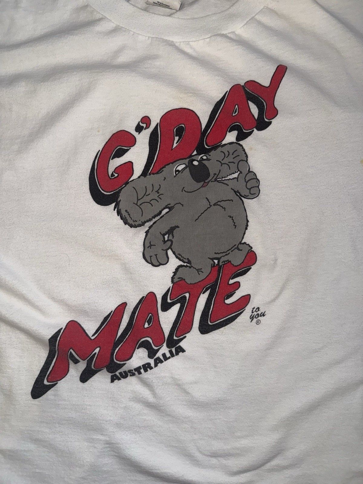 Vintage 90s “G’Day Mate” Australia Koala Graphic Single Stitch T-Shirt Men’s XL gallery