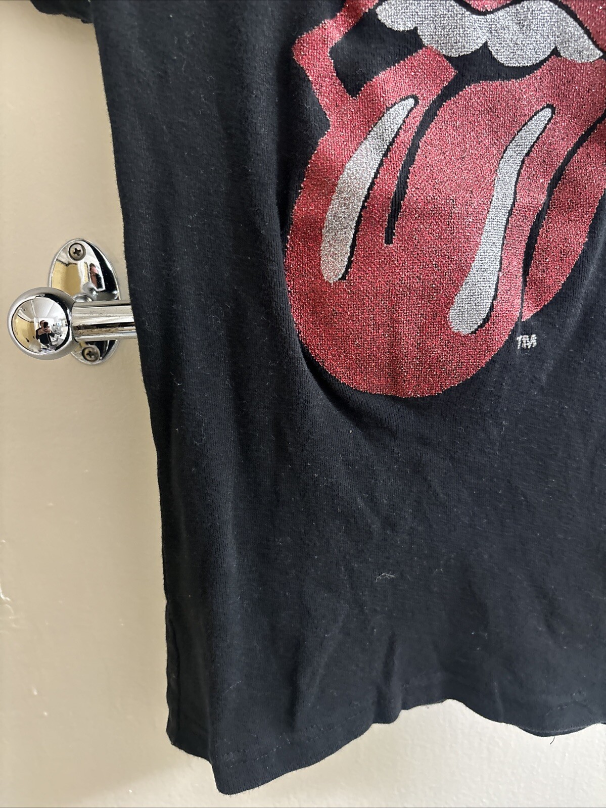 VTG The Rolling Stones Black Shirt Glamhead( Runs Small )Women's FREE SHIP gallery