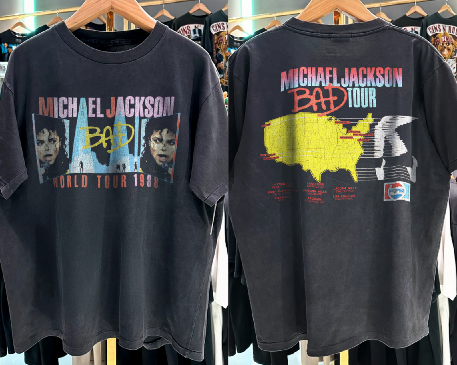 1988 Michael Jackson Bad World Tour Vintage Concert Graphic Tee