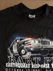vtg preowned STEDMAN SUPER 50 BART PD Earthquake Response Team black XL t-shirt