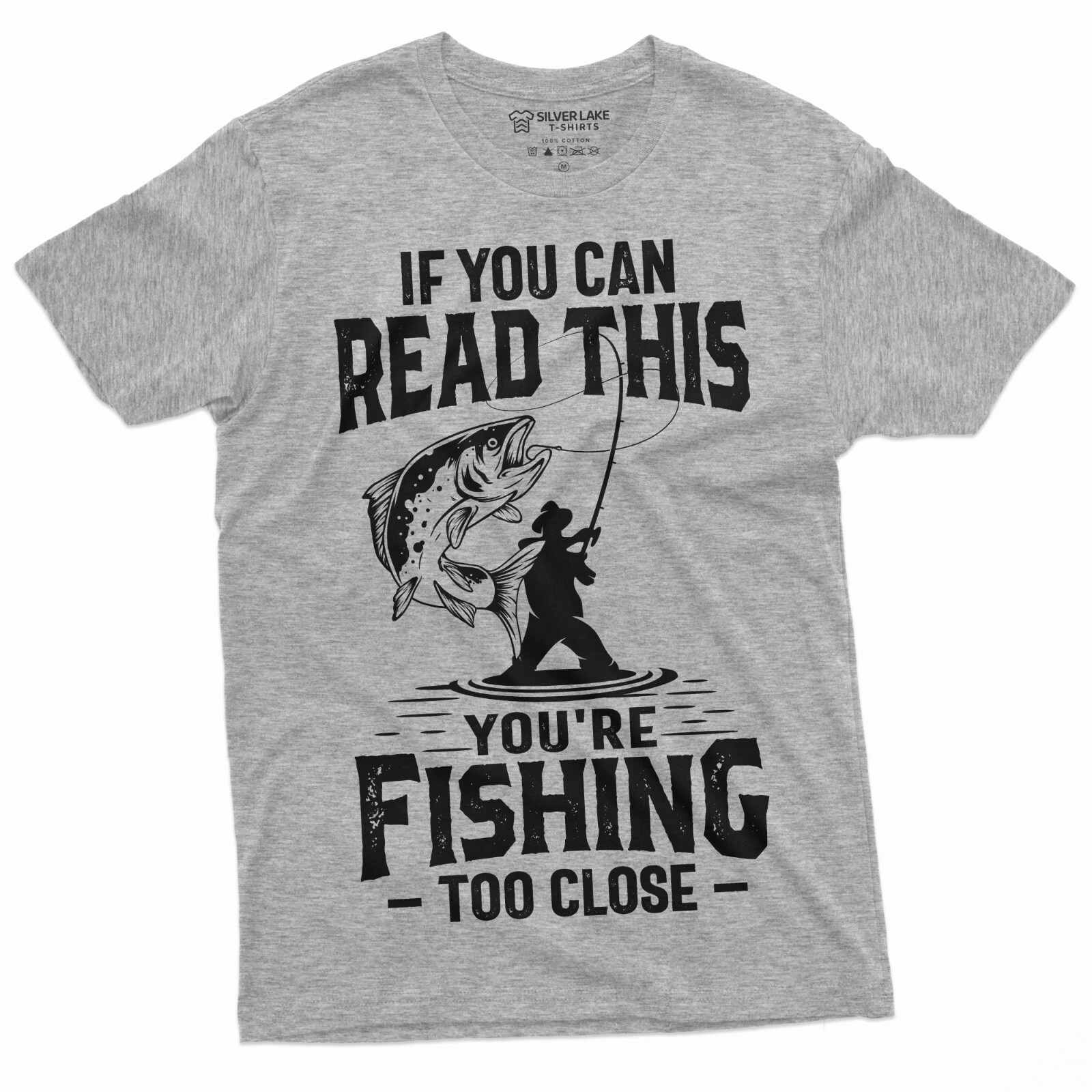 Men's Fishing Too Close T-Shirt Funny Fishing Shirt Fisherman Gift Fisherman Tee gallery