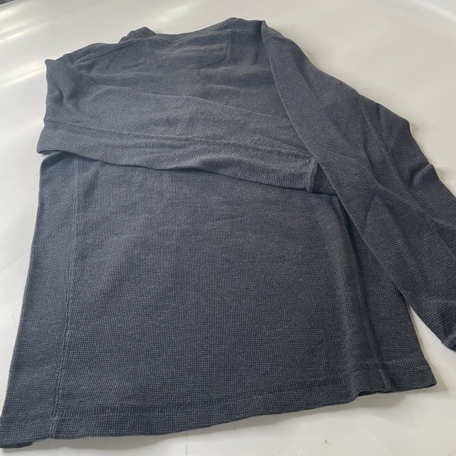 Eddie Bauer Men's Gray Solid Knit Cotton Henley Long Sleeve Tee Size S gallery
