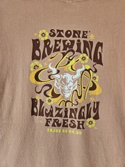 Stone Brewing Gargoyle Stoner 60’s Hippy Font T-shirt Mens XXL – 420 Peach Crew