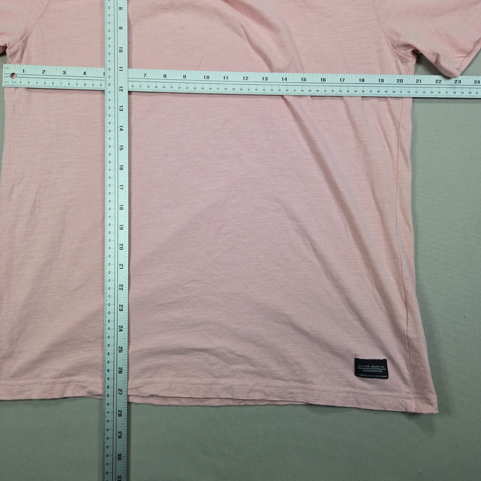Silver Jeans Co Pink Henley T Shirt Size L Short Sleeve Cotton Mens Womens gallery