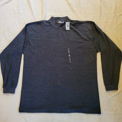Vintage BCC Blues Navy Blue Long Sleeve T-Shirt, XL, High Neck, Cuff Sleeves