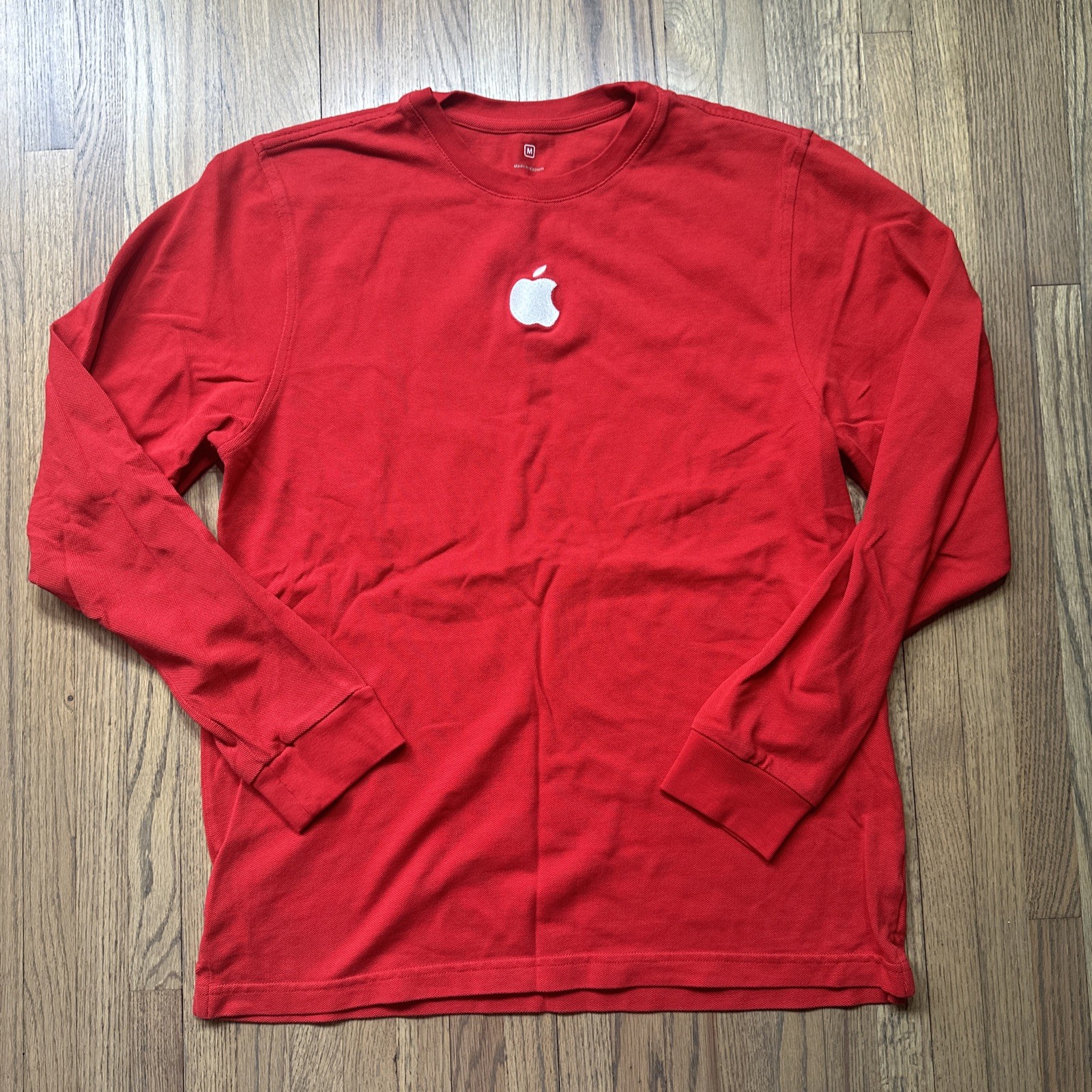 Official Apple Employee Shirt Red & Blue Long Sleeve Embroidered SZ Medium gallery