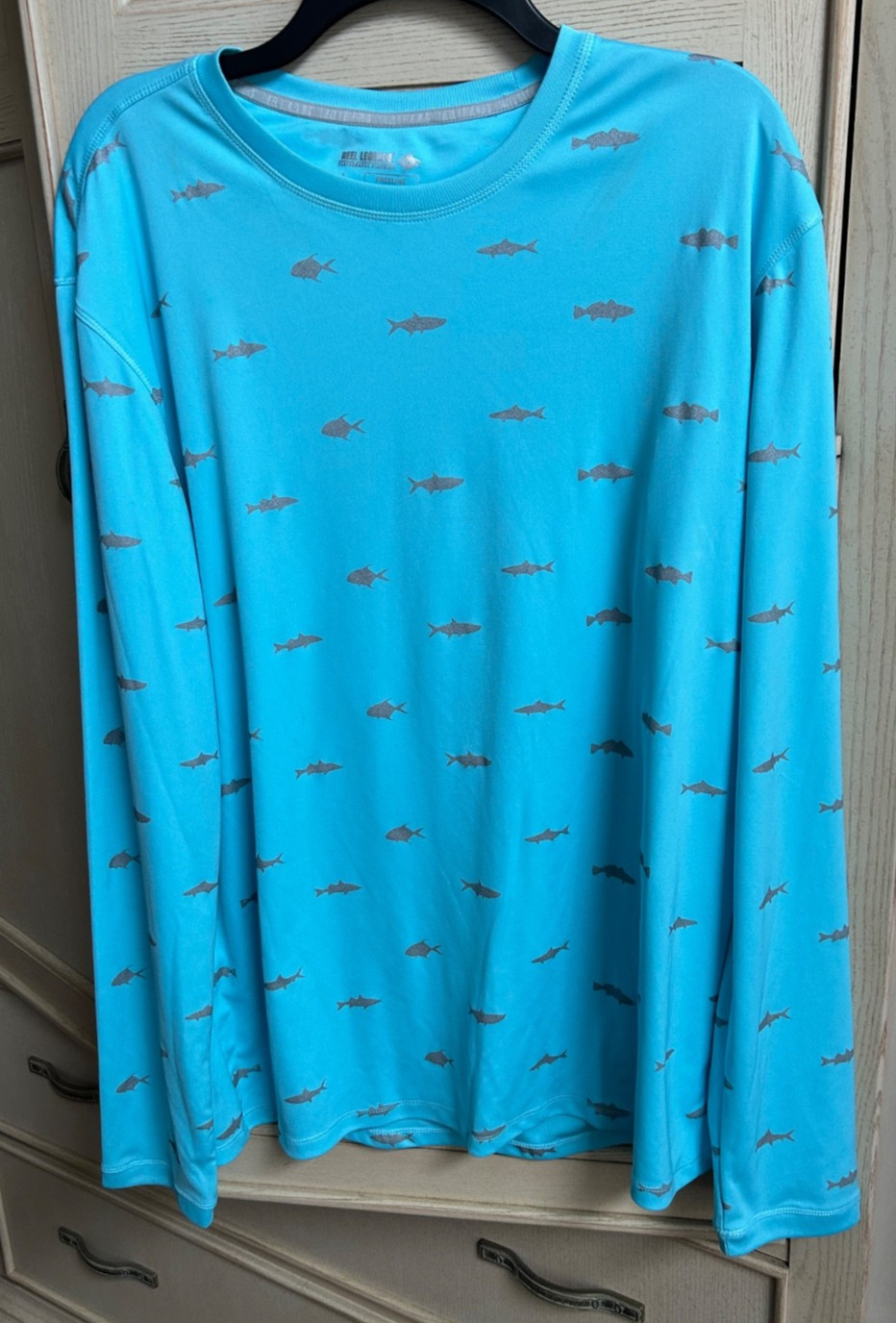 Reel Legends Freeline Performance Men's Shirt Size Large 42-44 Fishing Teal NEW gallery