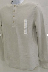 Men’s Ribbed Thermal Henley Long Sleeve Shirt Goodfellow & Co Gray Choose Size