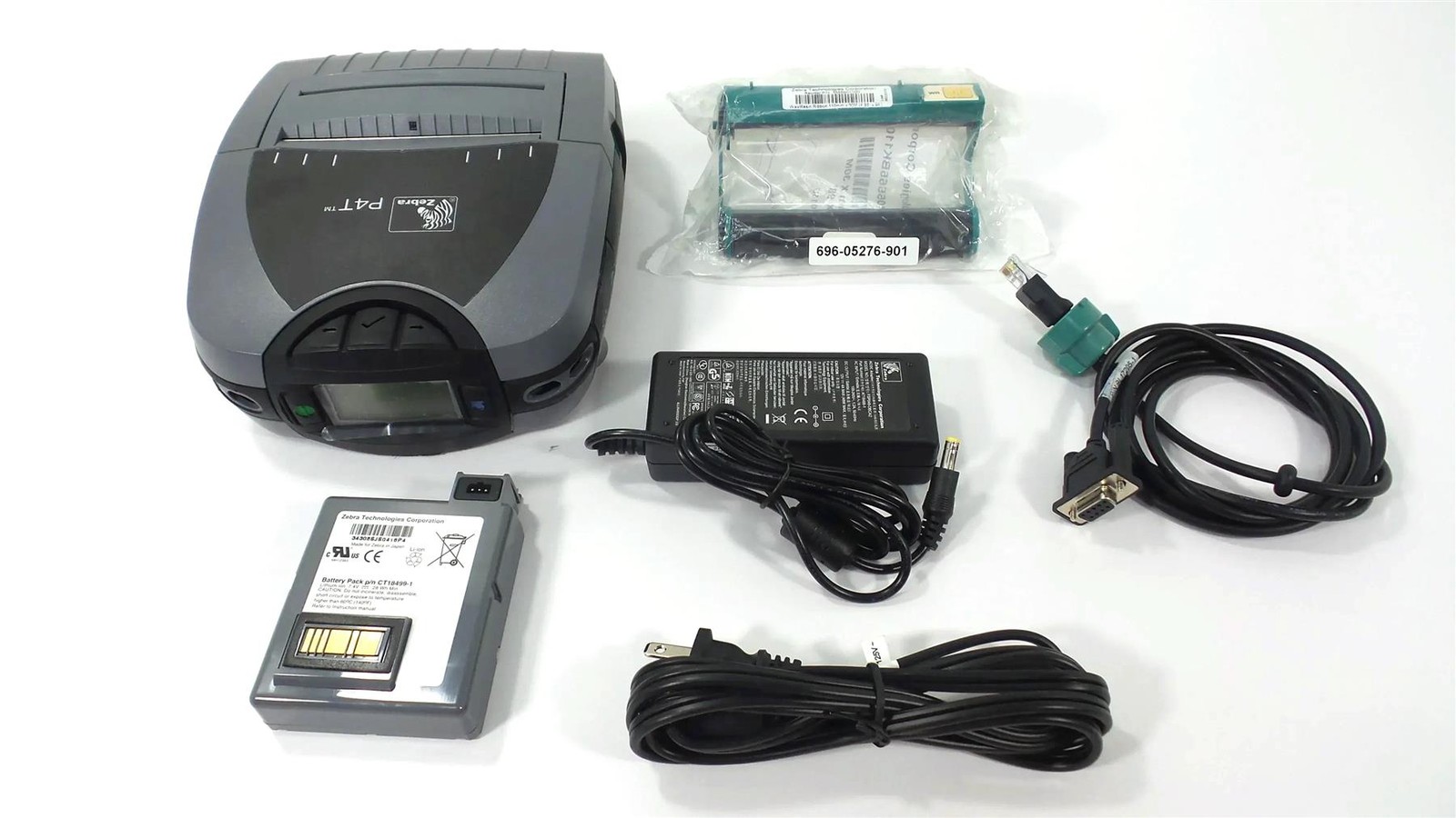 Zebra P4T Label Barcode Mobile Printer P4D-0U100000-B1 With accessories