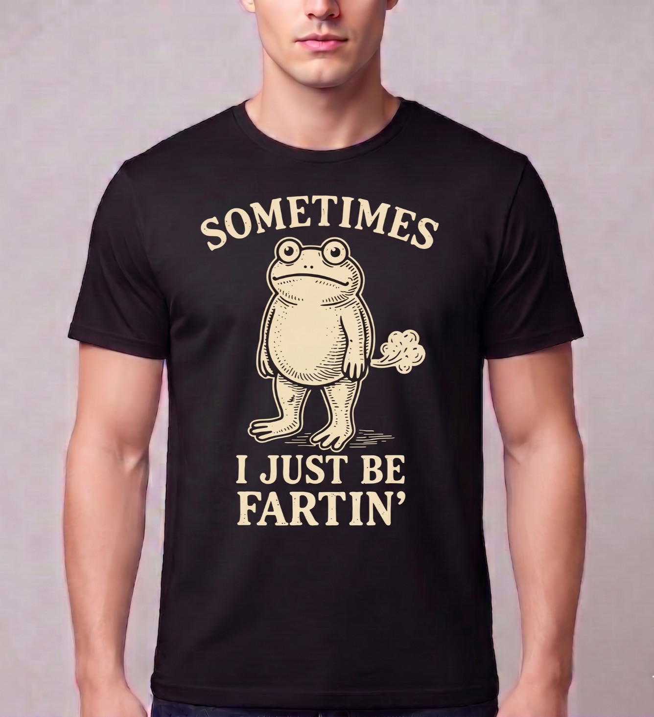 Funny Frog T Shirt Sometimes I Just Be Fartin Graphic Tee Vintage Humor Men Wome gallery