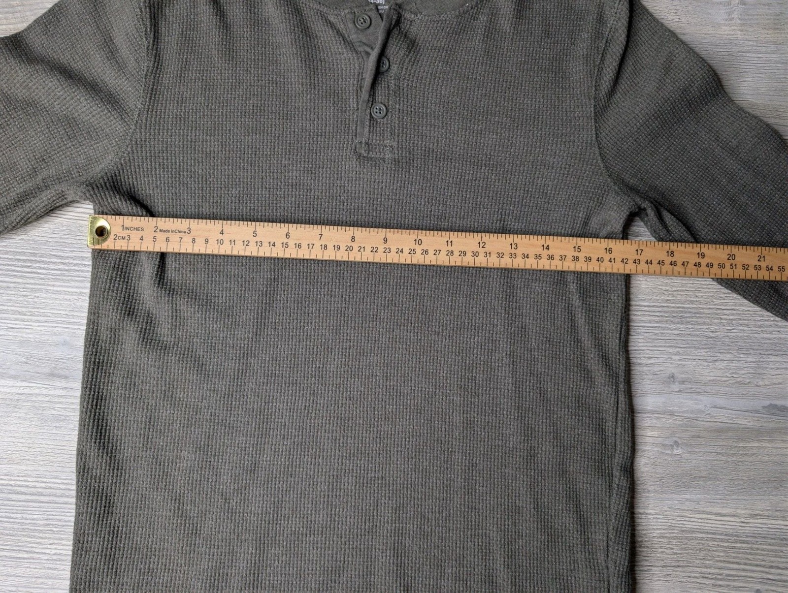 SONOMA Shirt Men's Size S green long Sleeve Micro Waffle Round Henley gallery