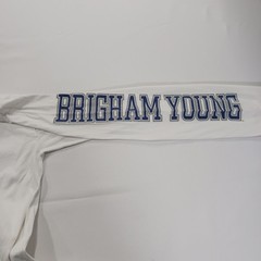 Men’s Russell Athletic Brigham Young Cougars Long Sleeve White T-Shirt L (42-44)