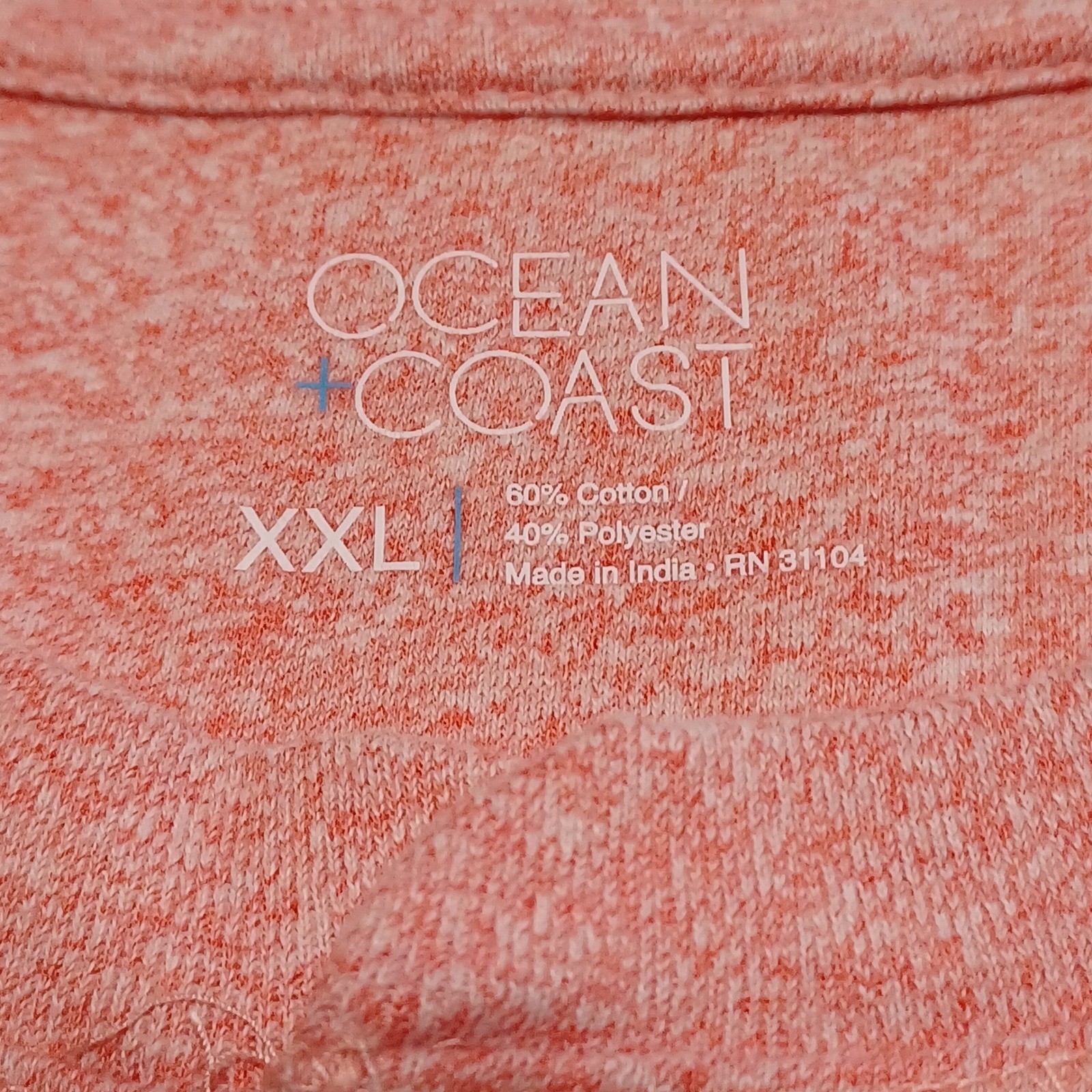 Ocean Coast Mens XXL Henley Shirt Short Sleeve Heather Coral Pink Casual Tee gallery