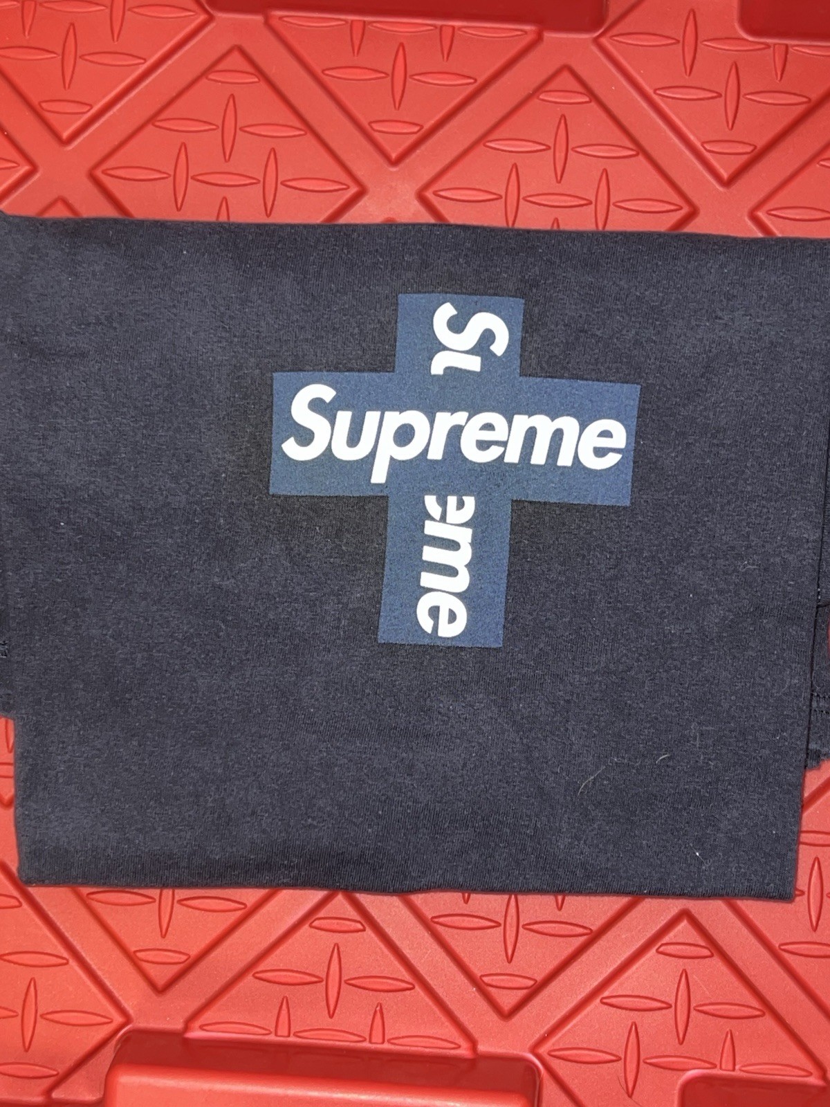Supreme Cross Box Logo T-shirt Navy XL gallery