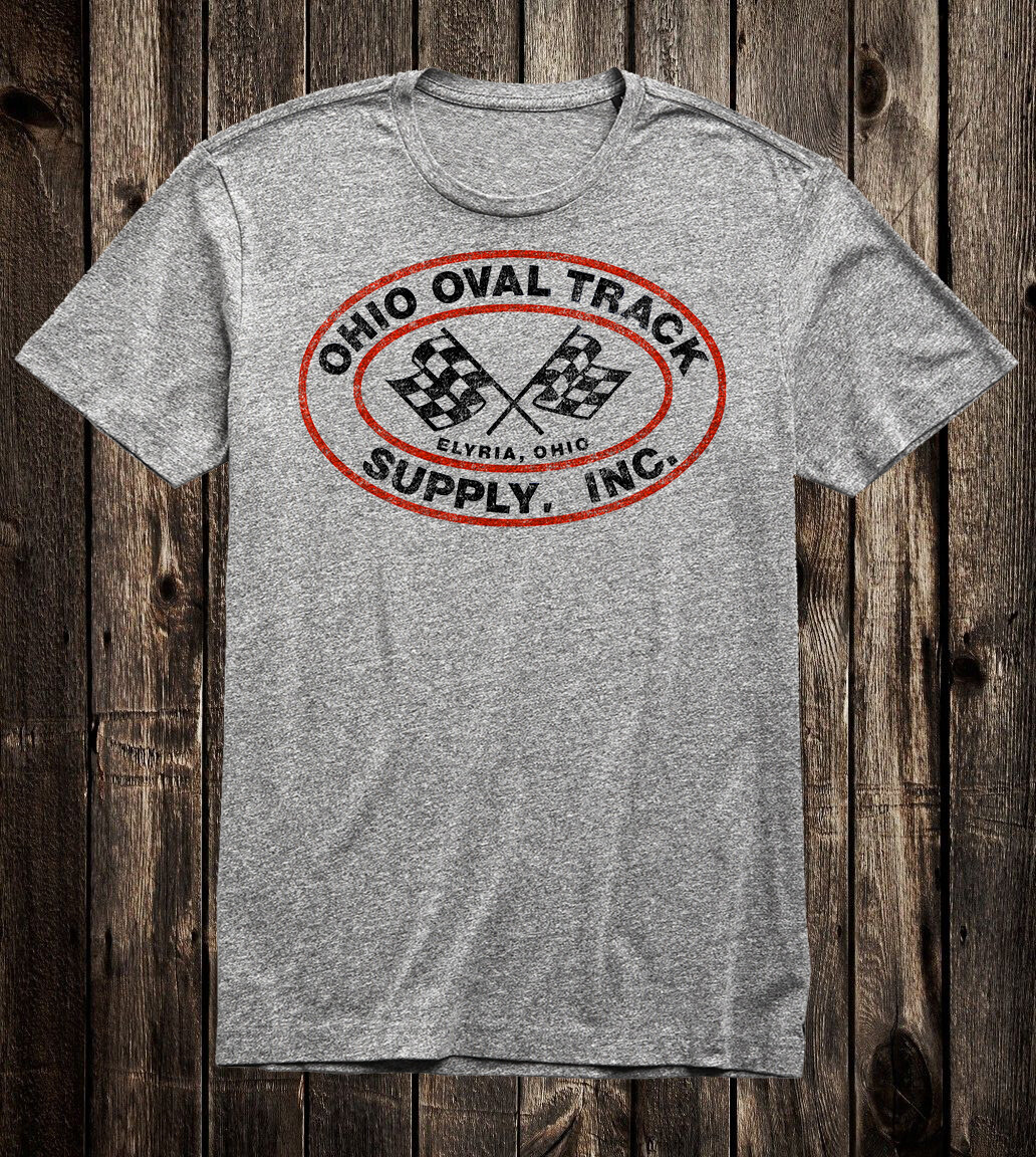 Mens Retro Hot Rod Tee T Shirt Drag Race Racing Speed Shop Ohio Oval Track gallery