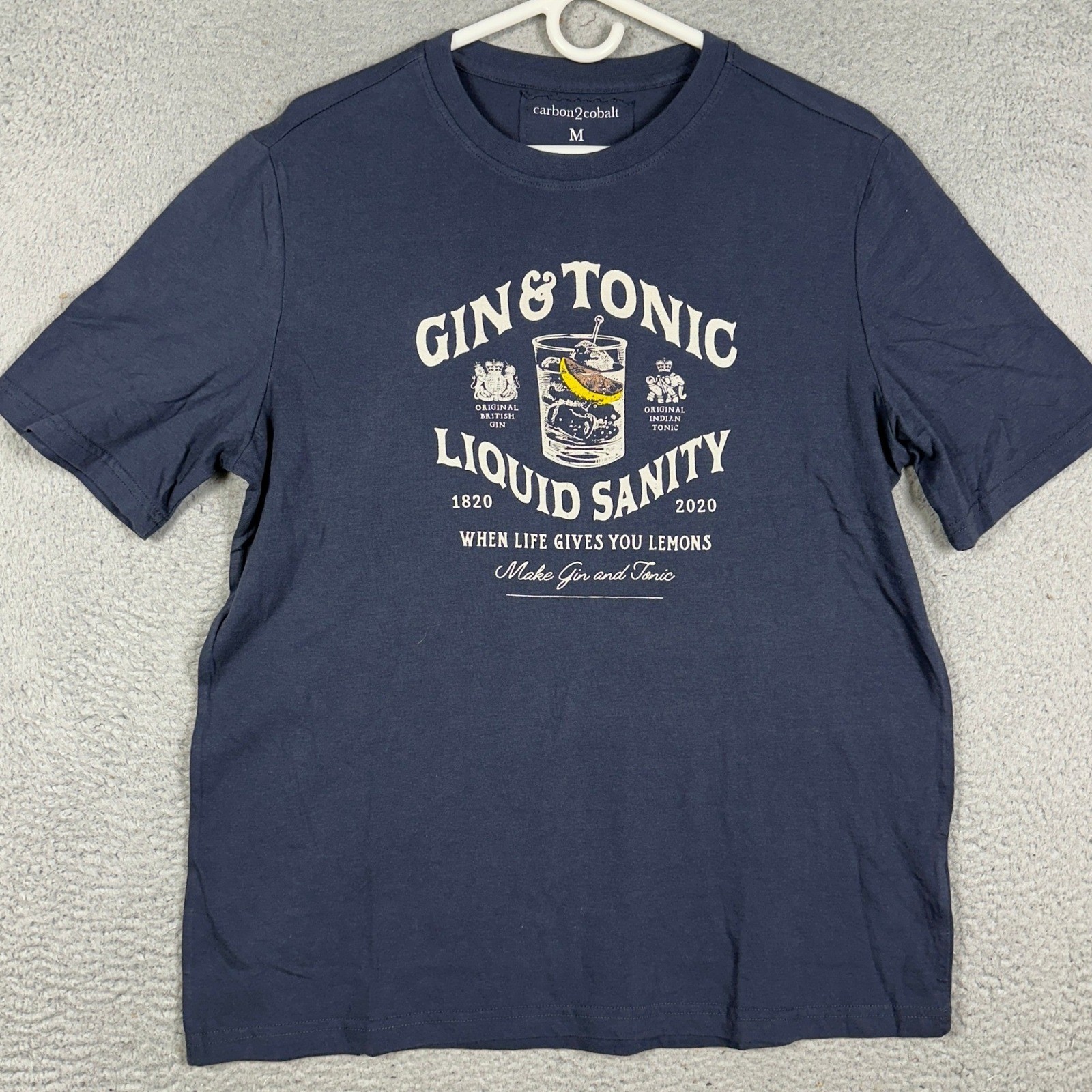 Carbon2Cobalt T-Shirt Mens Medium Blue Gin Tonic Liquid Sanity Short Sleeve Tee gallery