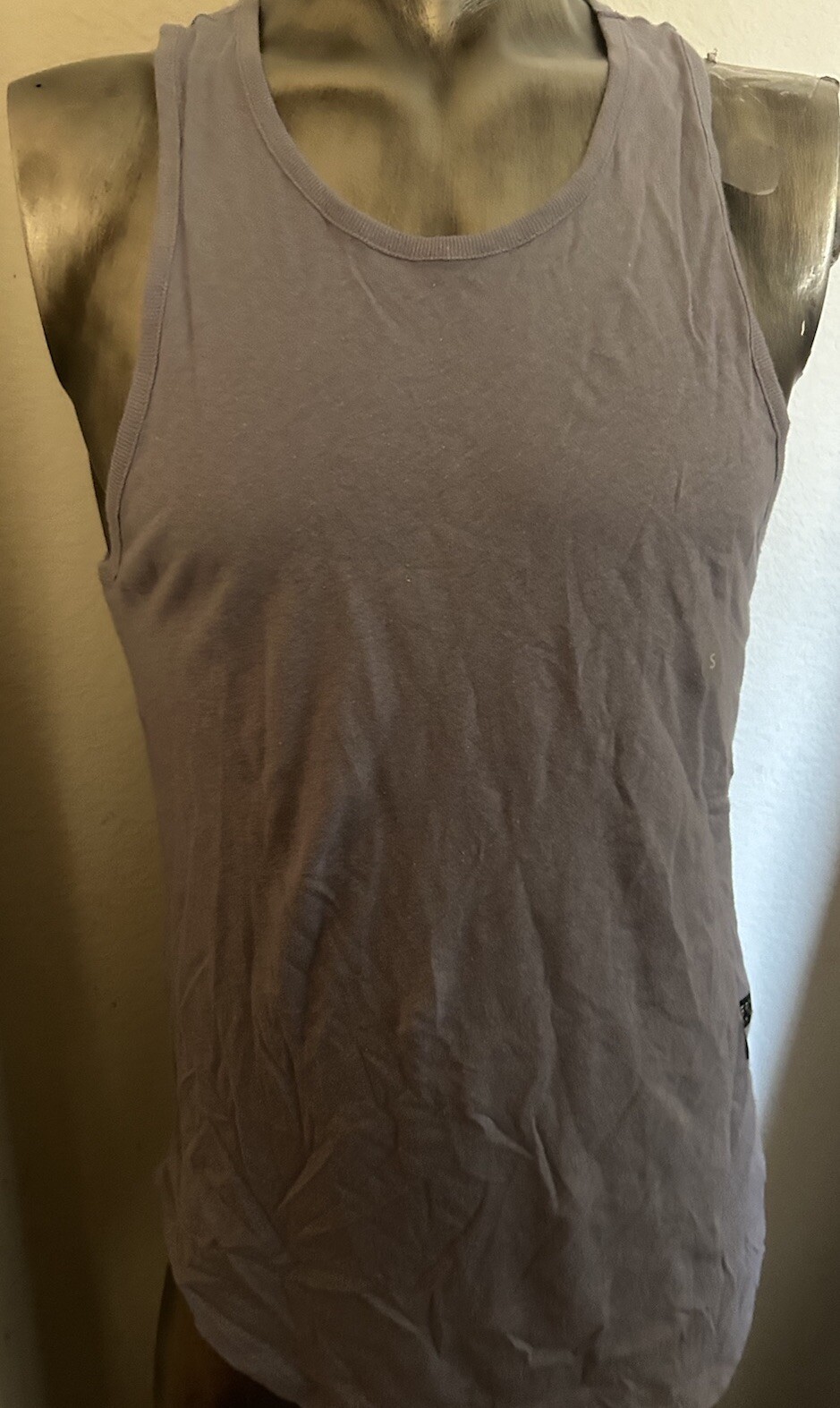 Pacsun mens Vintage Wash Navy Linen Cotton Blend scallop hem Tank Top S NEW gallery