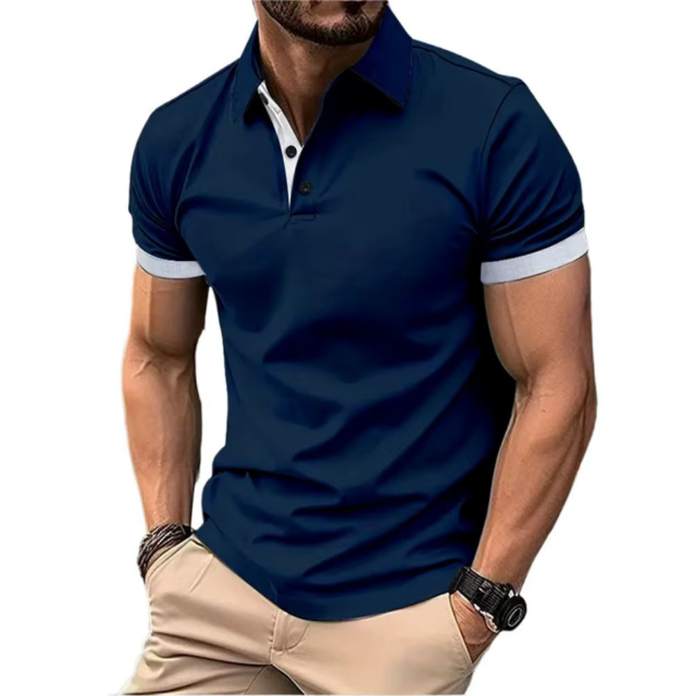 Men's Color Polo Shirt Slim Fit Casual Gym Tshirt Fashion Tee English Style Gift gallery