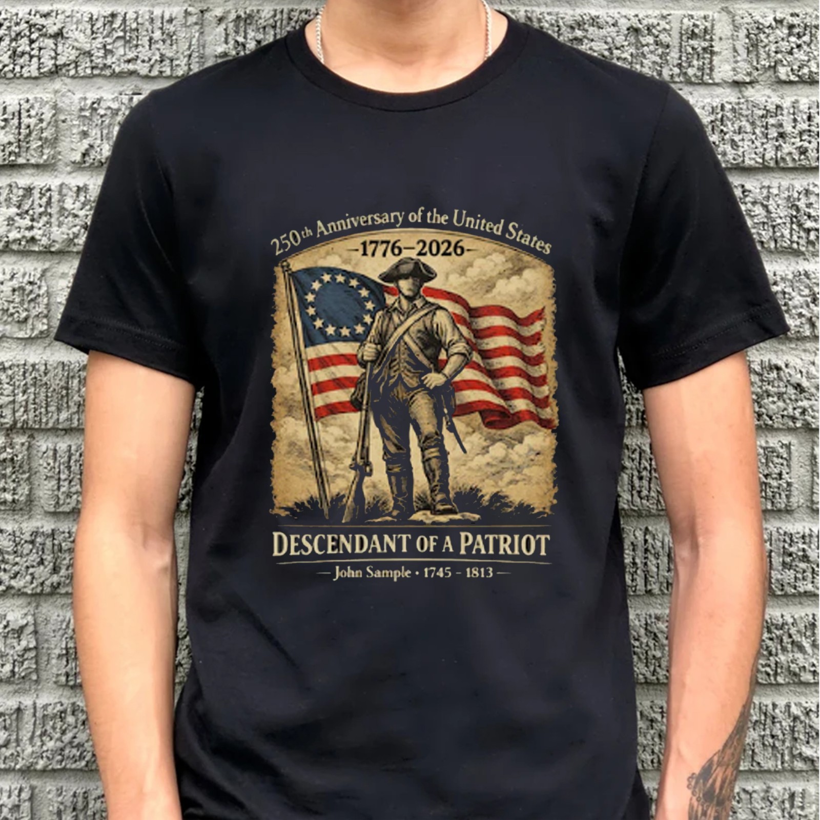 250th Anniversary of the United States Shirt, Descendant of a Patriot Tee 1776 gallery