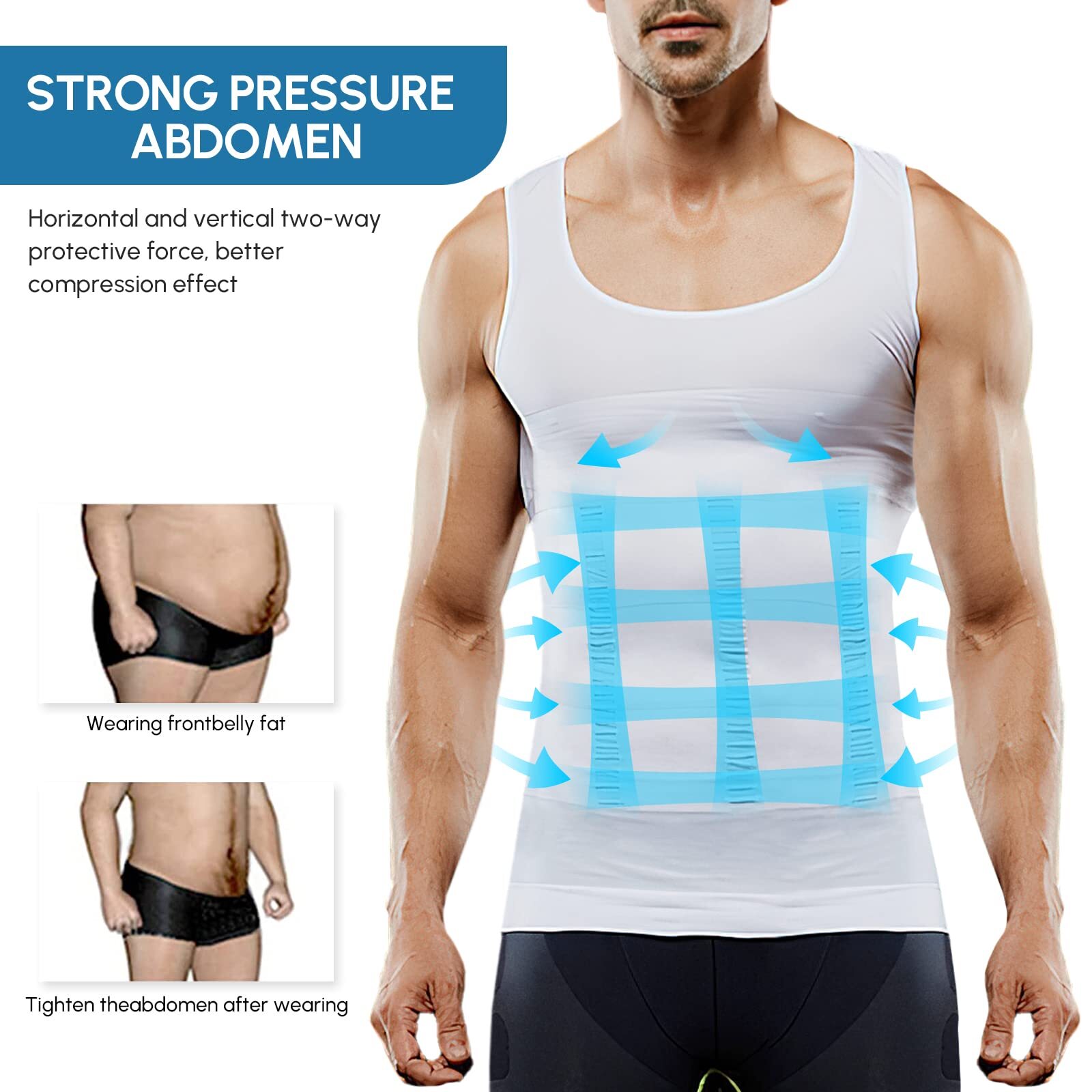 Men Gynecomastia Compression Shirt Body Shaper Chest Control Slim Vest Tank Top gallery