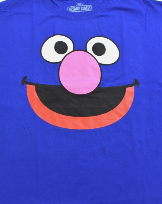 Sesame Street Mens Grover Is Me Big Face Funny Blue Shirt NWT Large gallery