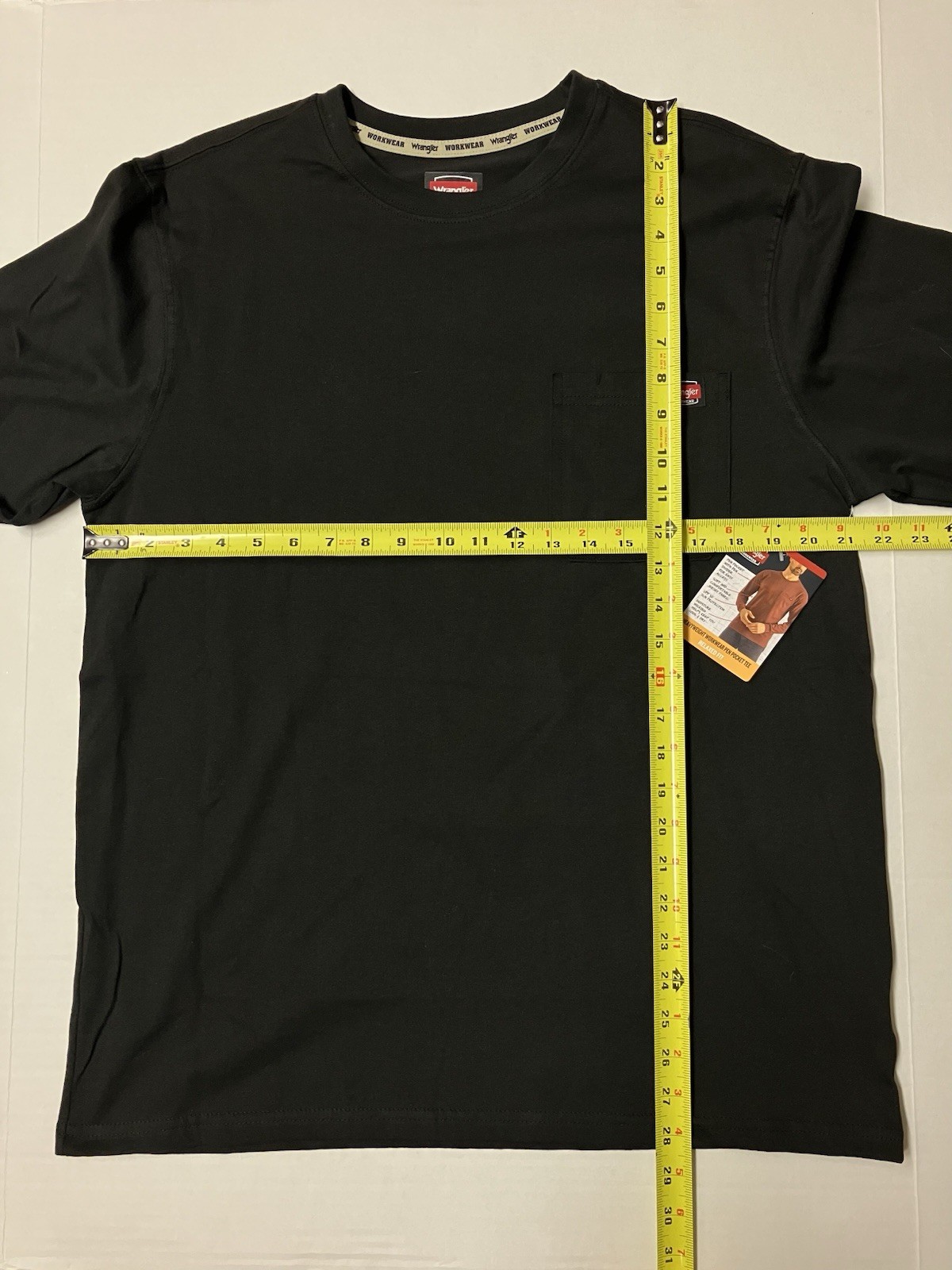 Wrangler Workwear Mens Long Sleeve Heavyweight Pocket Black T-Shirt Size L Large gallery