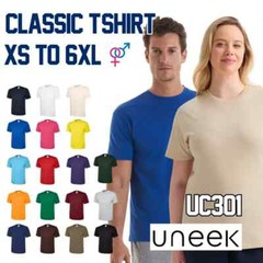Personalised Embroidered Uneek Classic T-Shirt 100% Cotton Work Casual Tee Shirt
