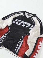 KITH Retro Color Block Laser Cut Racing Mesh Long Sleeve Tee Unisex