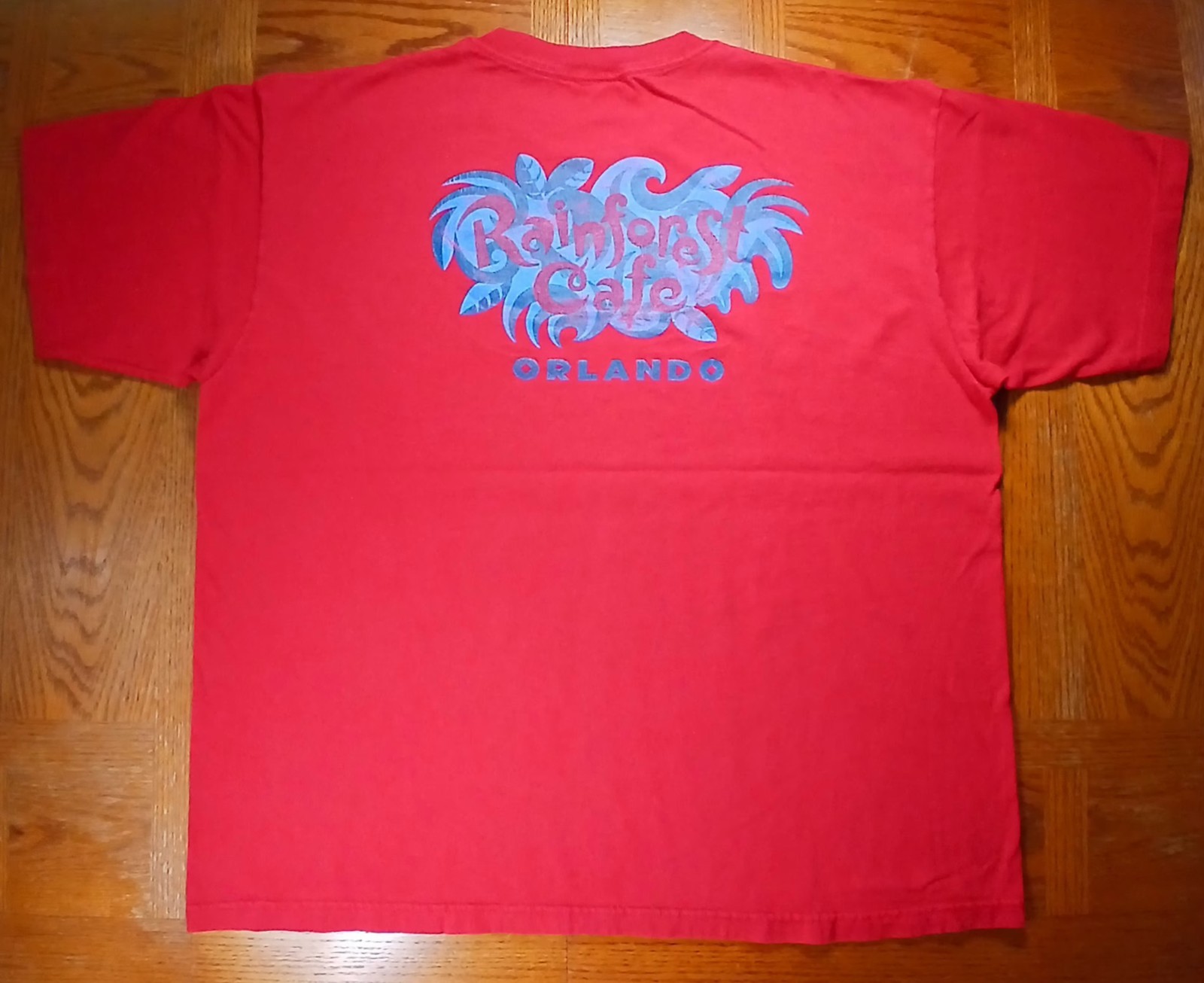 Vintage Rainforest Cafe T-Shirt 2XL Mens Red Made In USA Orlando Florida gallery