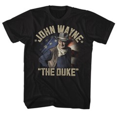 John Wayne The Duke Colored American Flag TV Movies Men’s T Shirt