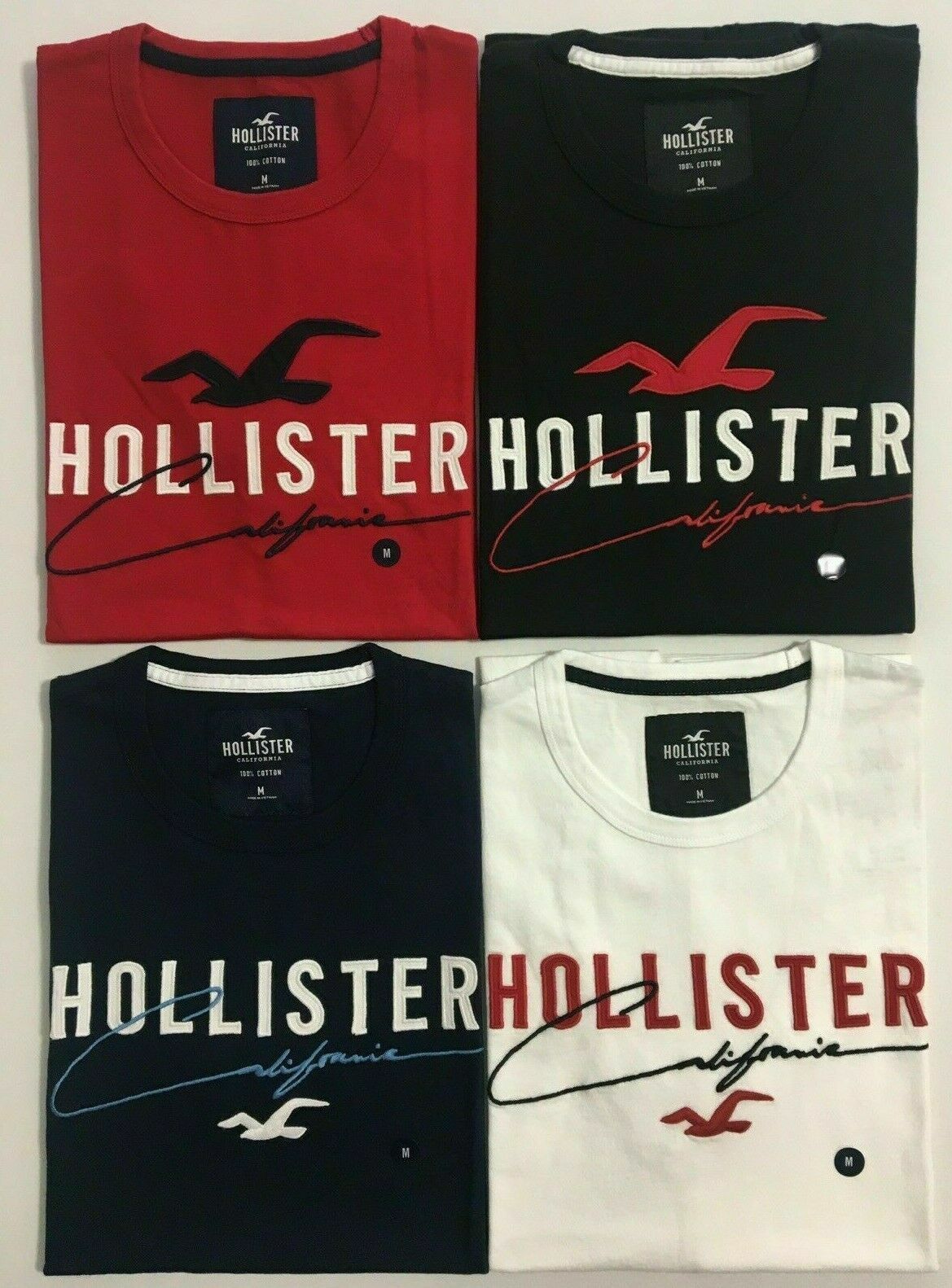 Hollister Men's Applique Graphic T-Shirt Crew Neck Logo Tee Size XS S M L XL XXL gallery