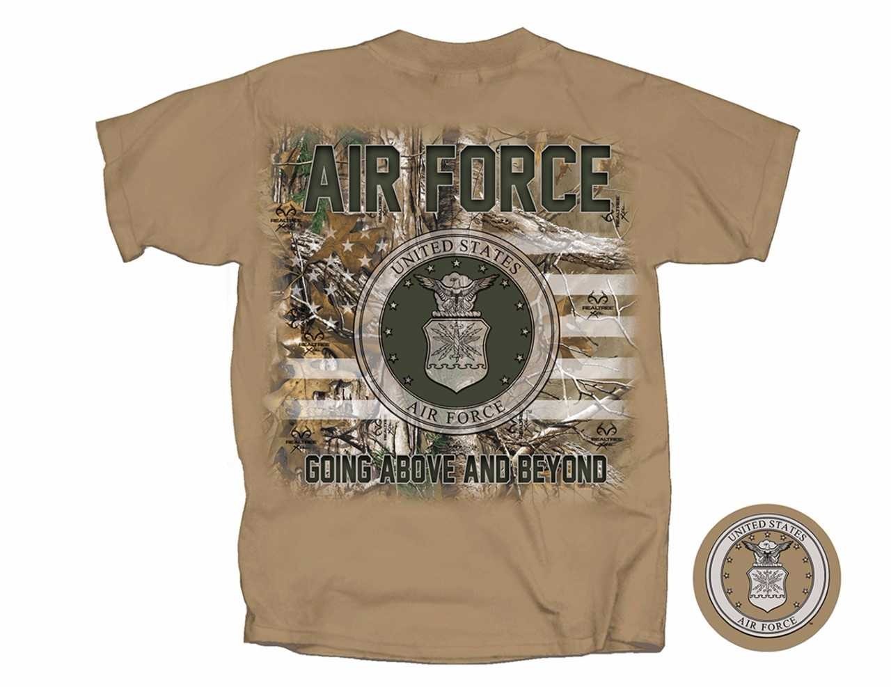NEW MILITARY U.S. AIR FORCE SEAL UNITED STATES MEN'S TAN TEE SHIRT gallery