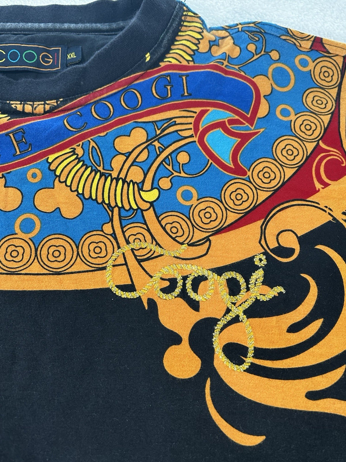 Vintage Coogi Shirt 2XL Royal Dashiki Graphic Tee Y2K Hip Hop 90s Colorful Rare gallery