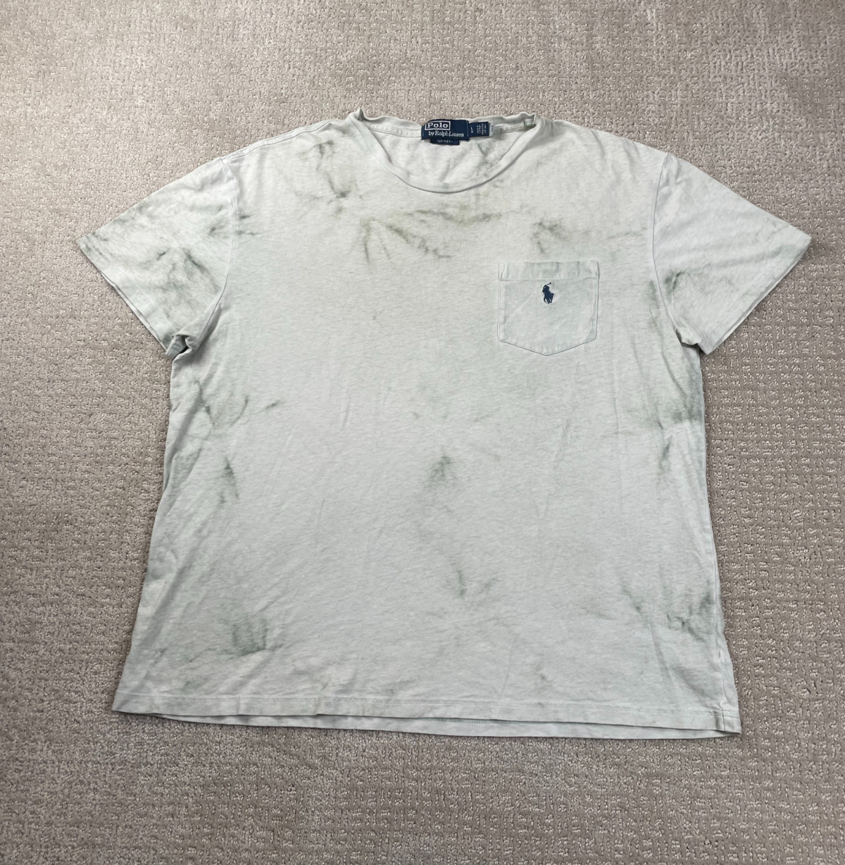 Polo Ralph Lauren T-Shirt Mens L Green Tie-Dye Classic Fit Cotton Linen Preppy gallery