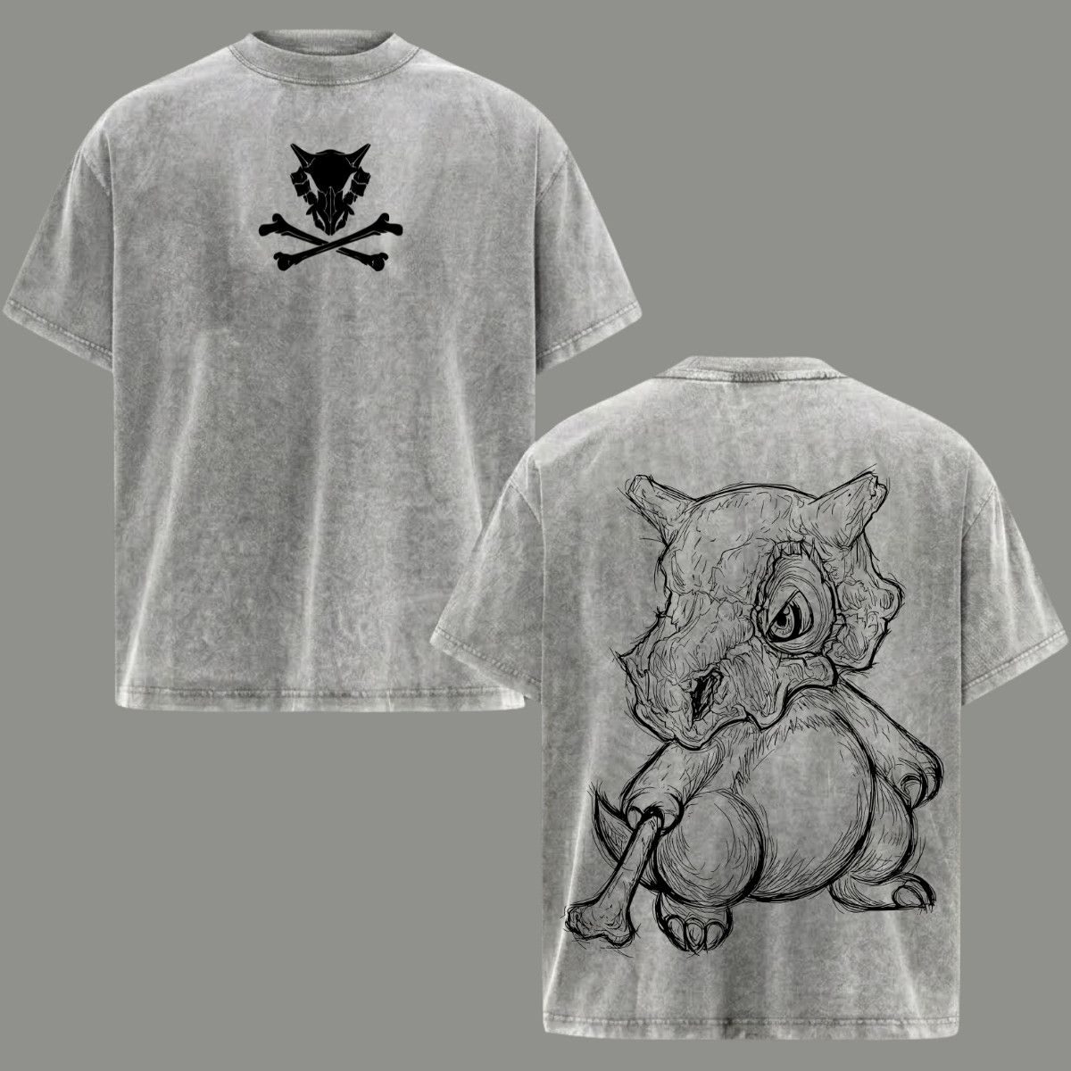Cubone Acid Washed T-Shirt Anime Unisex Oversized Men Top Clothing Gift 2026 gallery