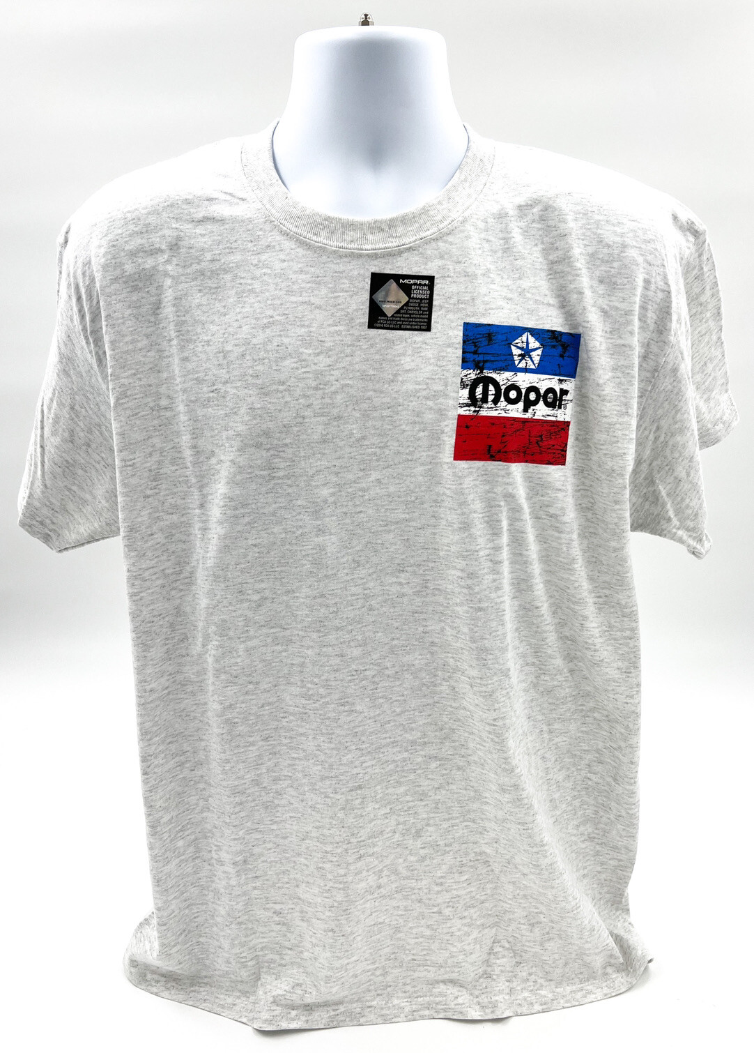 Ash T-Shirt w/ Large Red White & Blue 1972 Mopar Logo / Emblem (Licensed) gallery