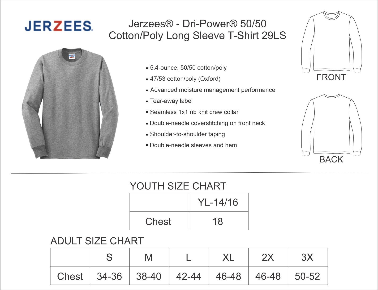Dri-Power® 50/50 Cotton/Poly Long Sleeve T-Shirt 29LS gallery