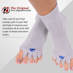Foot Alignment Socks with Toe Separators for Men or Women | Light Grey Extra …