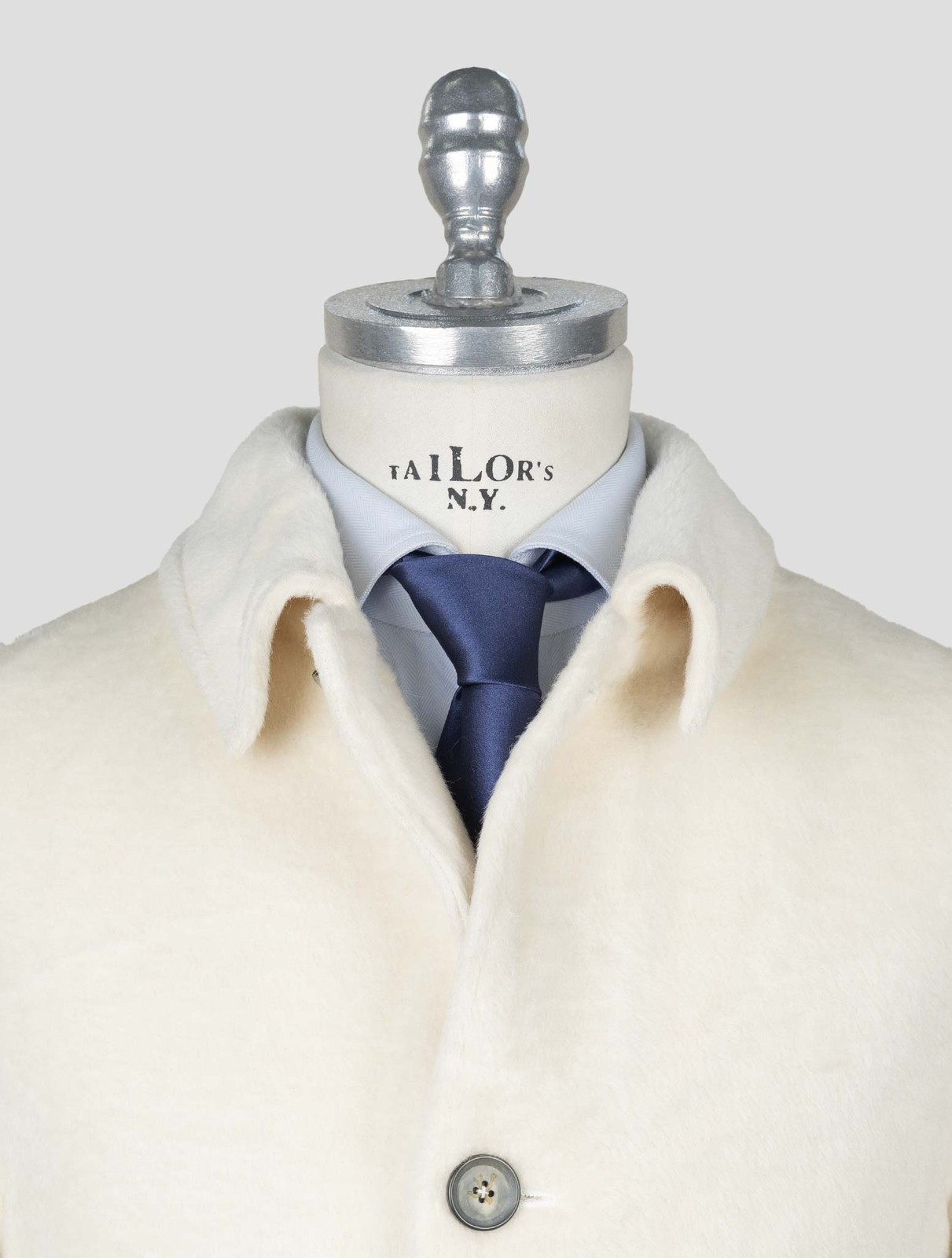 NEW ISAIA WHITE ALPACA WOOL OVERCOAT US 46 - EU 56 I22 gallery