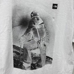 North Face Circular White Graphic T-shirt Expedition ski Euro Rare medium